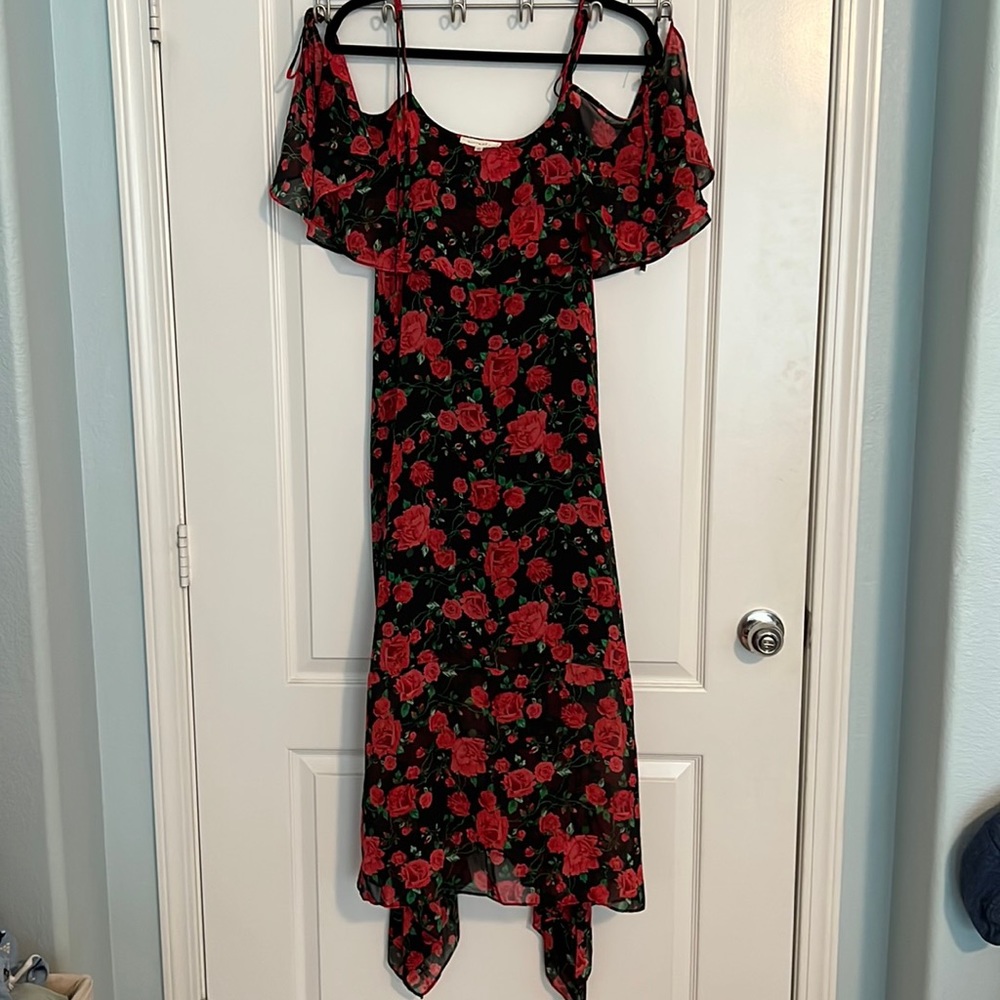 Large- red rose dress